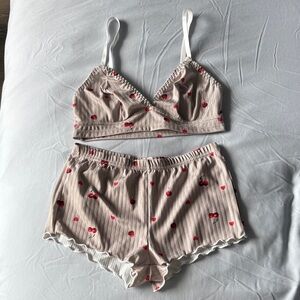 Cherry Print Women's Sleepwear Set never worn